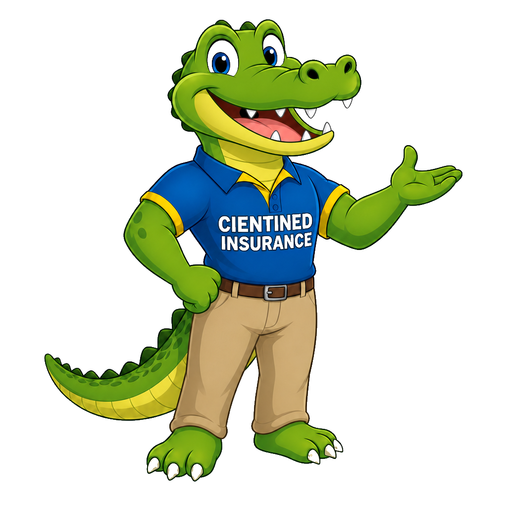 CIENTINED INSURANCE crocodile mascot